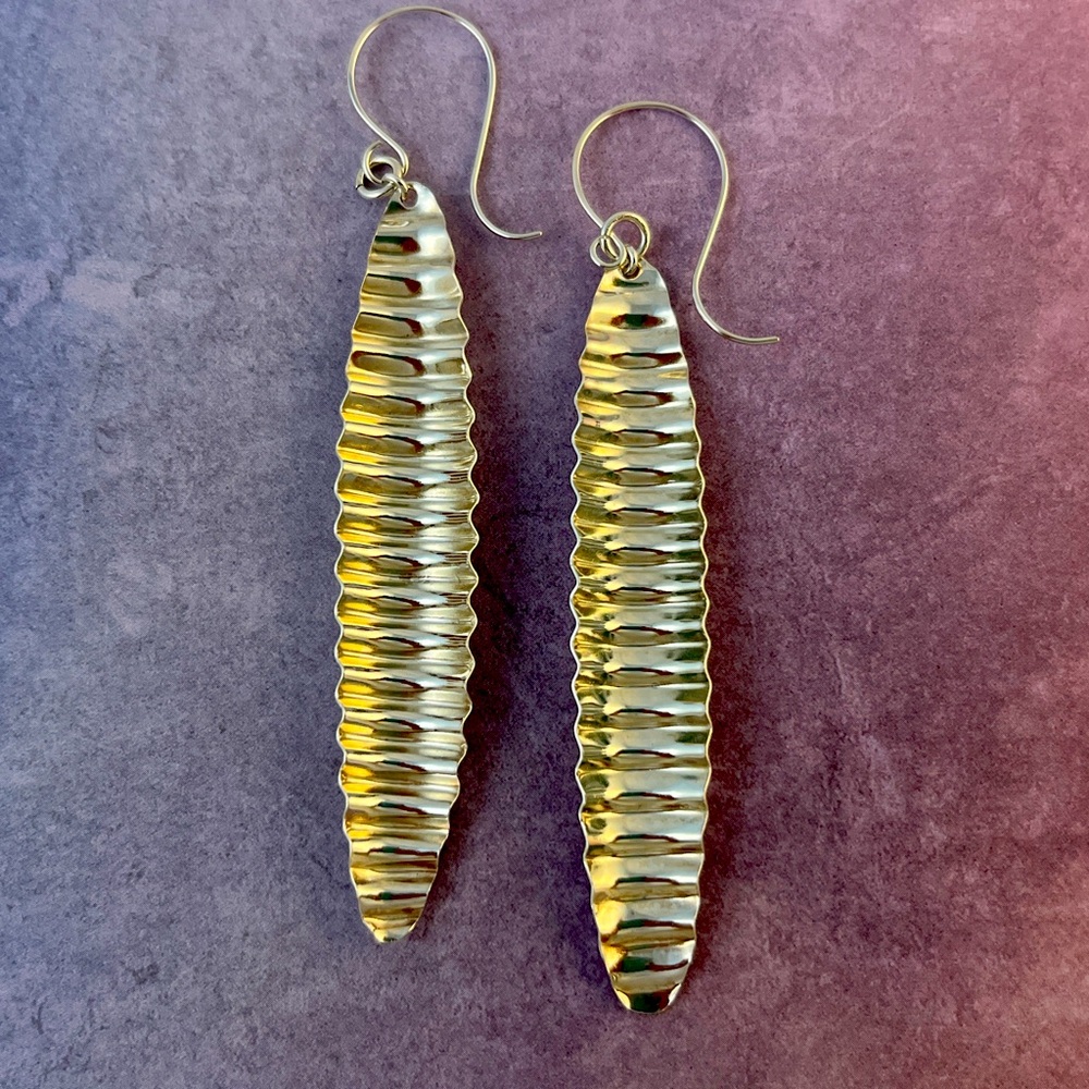 Sterling Silver corrugated earrings